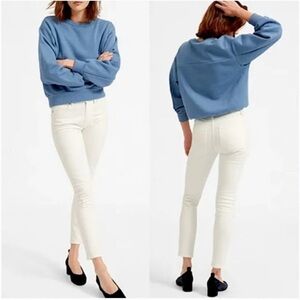 Everlane Mid Rise Skinny White Jeans